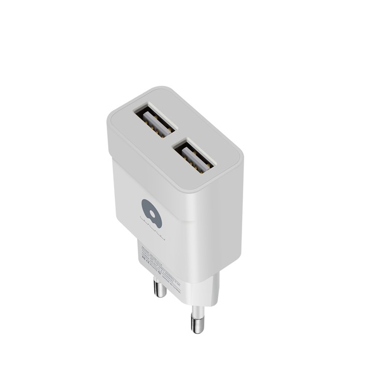 WUW C14 5V 2.1A Dual USB Home Travel Charger Adapter for Mobile Phones & Tablets (CE ROHS FCC) - EU Plug / White-10