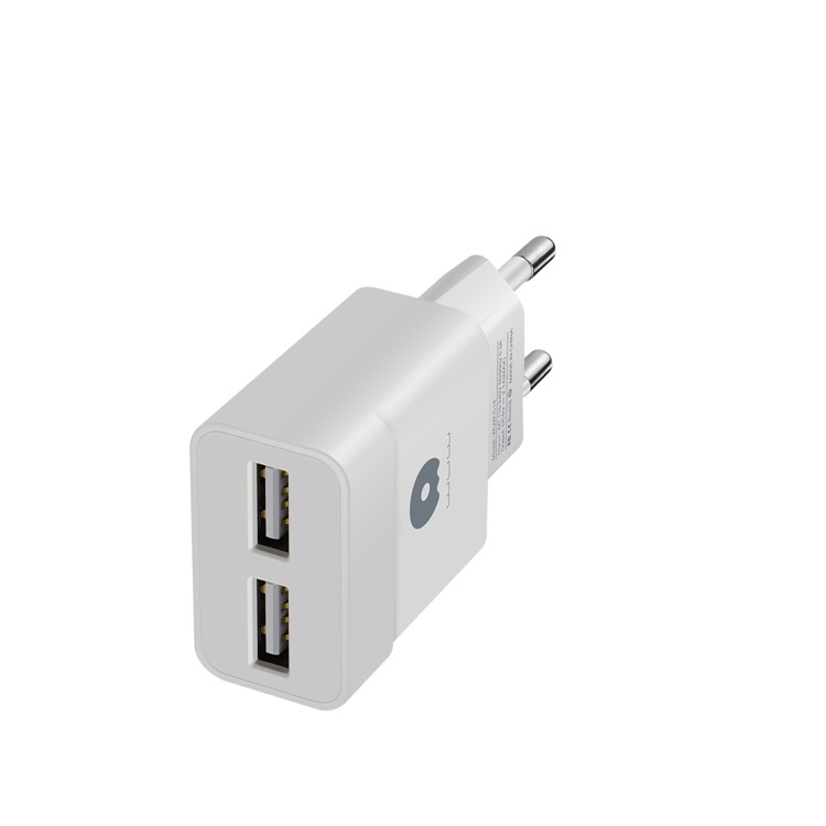 WUW C14 5V 2.1A Dual USB Home Travel Charger Adapter for Mobile Phones & Tablets (CE ROHS FCC) - EU Plug / White-11