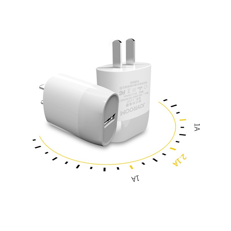 JOYROOM 5V 2.1A USB Travel Wall Charger for iPhone Samsung Sony etc. - White/CN Standard Plug-6