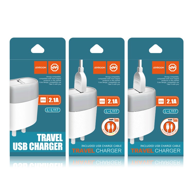 JOYROOM 5V 2.1A USB Travel Wall Charger for iPhone Samsung Sony etc. - White/CN Standard Plug-8