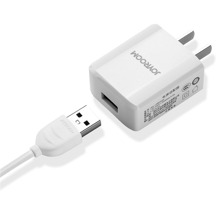 JOYROOM 5V2A Single USB Travel Wall Charger for iPhone Samsung - White/CN Standard Plug-1