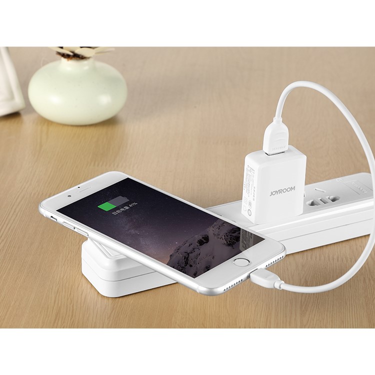 JOYROOM 5V2A Single USB Travel Wall Charger for iPhone Samsung - White/CN Standard Plug-11
