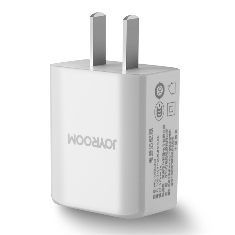 JOYROOM 5V2A Single USB Travel Wall Charger for iPhone Samsung - White/CN Standard Plug-5