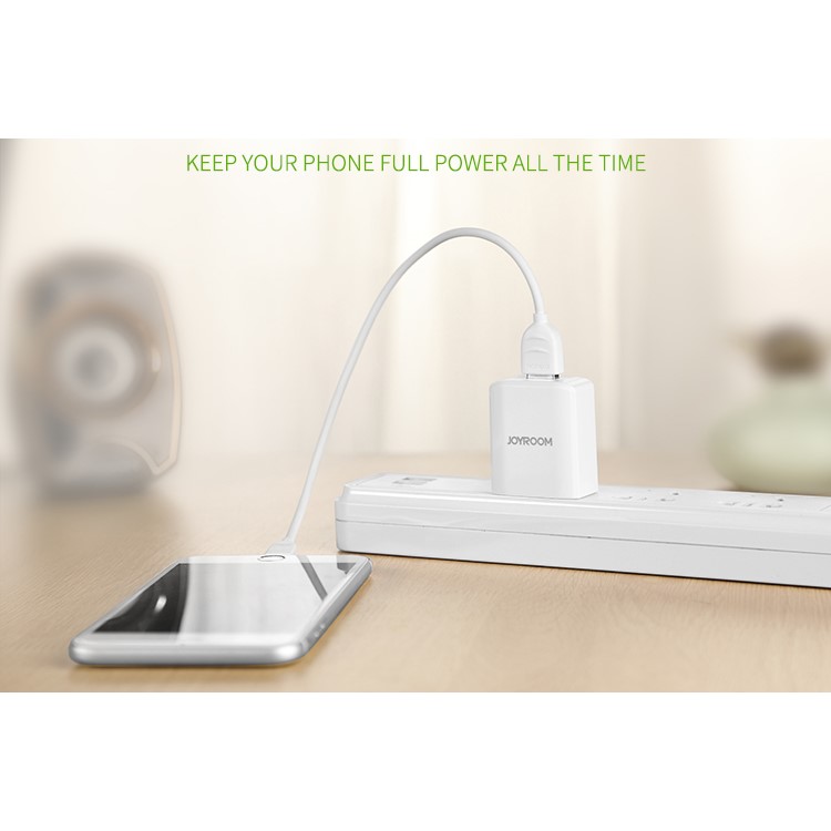 JOYROOM 5V2A Single USB Travel Wall Charger for iPhone Samsung - White/CN Standard Plug-6