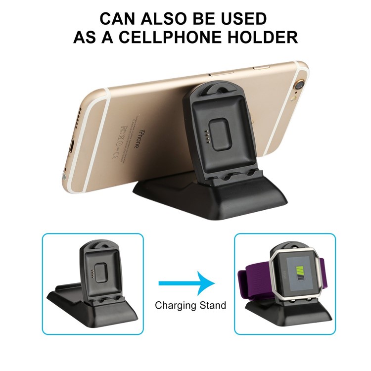 2-in-1 for Fitbit Blaze Charger Charging Stand Dock Station Phone Mount with 4.9ft Cable-10