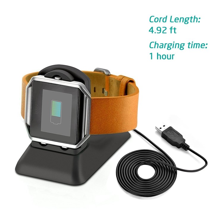 2-in-1 for Fitbit Blaze Charger Charging Stand Dock Station Phone Mount with 4.9ft Cable-4