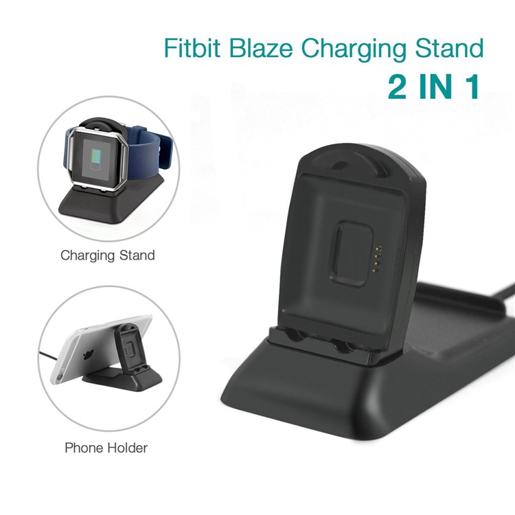 2-in-1 for Fitbit Blaze Charger Charging Stand Dock Station Phone Mount with 4.9ft Cable-5