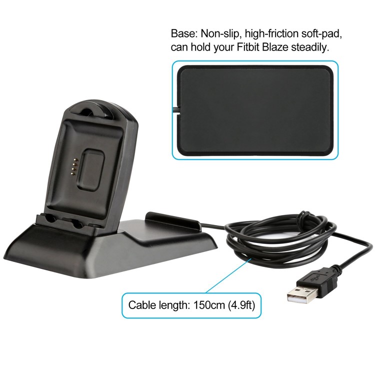 2-in-1 for Fitbit Blaze Charger Charging Stand Dock Station Phone Mount with 4.9ft Cable-9