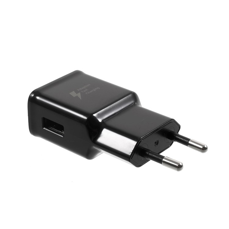 9V USB Port Wall Charger Adapter for Samsung Galaxy S8 etc - Black / EU Plug-2