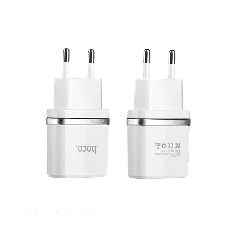 HOCO C11 Charger Kit 1A Wall Travel Charger Adapter + Micro USB Cable for Samsung Huawei Etc - EU Plug-2