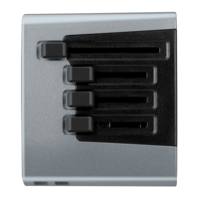 MOMAX 1-World 4 USB AC Travel Adapter Worldwide Travel Charger for Phones and Tablets - Grey-4