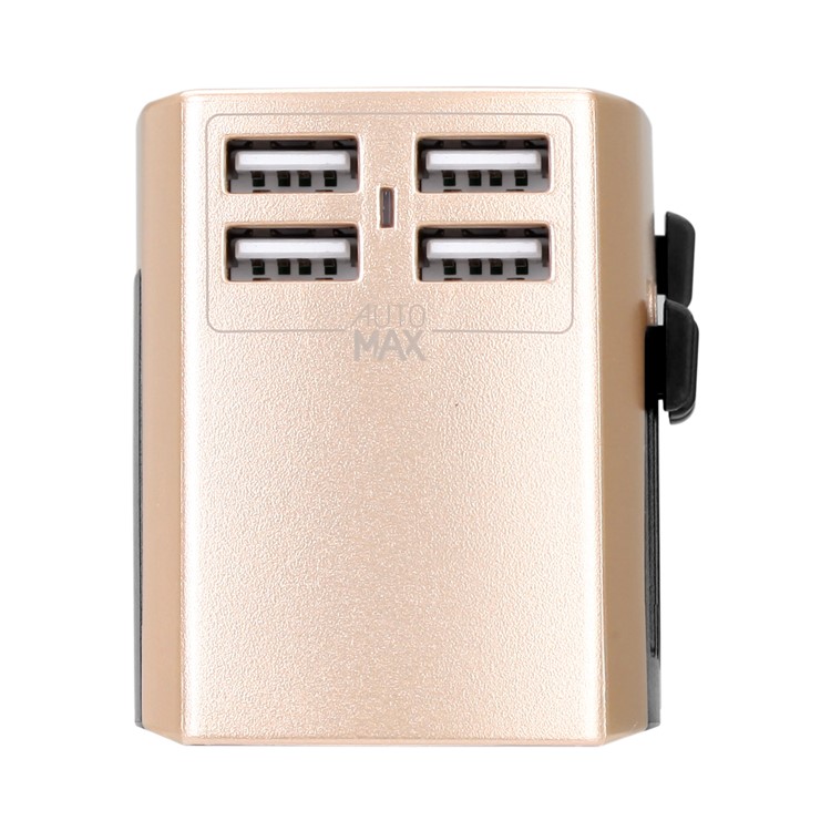 MOMAX 1-World AC Travel Adapter Worldwide Travel Wall Charger for Phones and Tablets - Champagne Gold Color-5