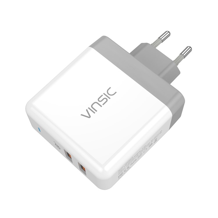 VINSIC 36W 2-Port QC3.0 Wall Travel Charger Adapter - EU Plug / White-4