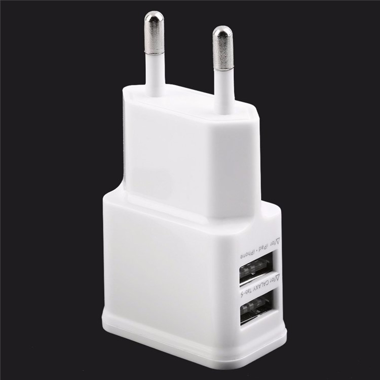 5V 2A Dual USB Wall Travel Charger Power Adapter for iPhone Samsung Etc. Smartphones Tablets - EU Plug / White-2