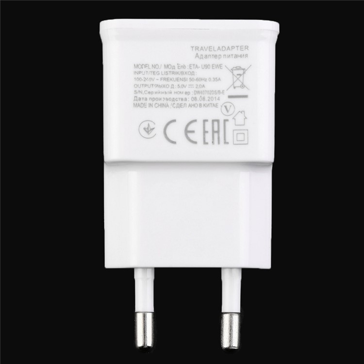 5V 2A Dual USB Wall Travel Charger Power Adapter for iPhone Samsung Etc. Smartphones Tablets - EU Plug / White-3