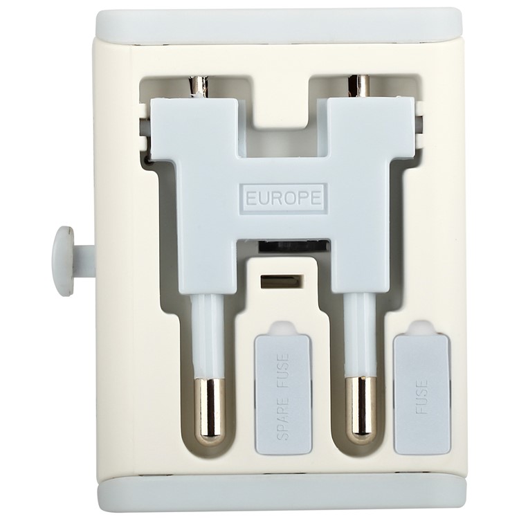 MOMAX 2.1A Dual USB Universal Travel Wall Charger Power Adapter Converter AU/UK/US/EU Plug - White-6