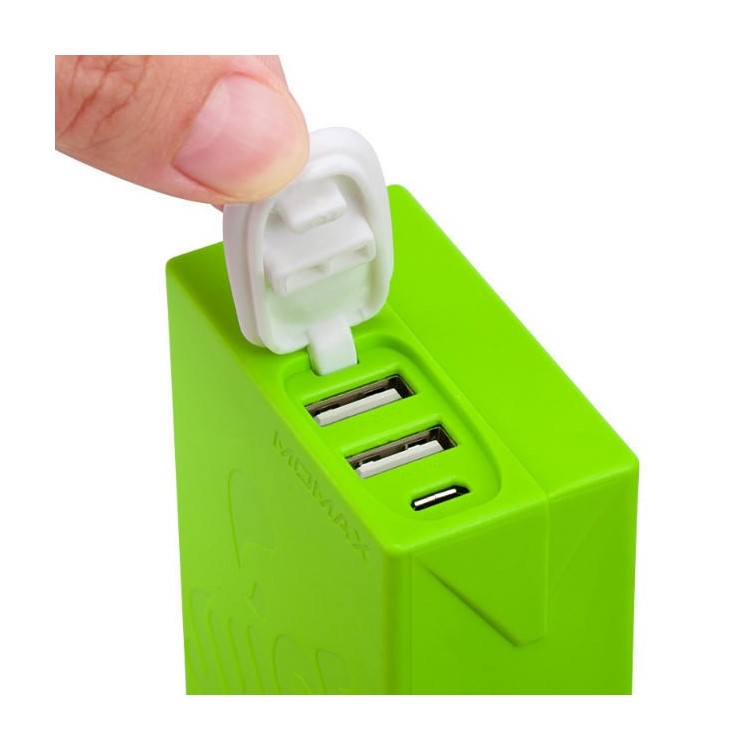 MOMAX iPower Juice+ 10000mAh 2.4A/1A Dual-USB External Power Bank for Smartphones & Tablets - Green-11