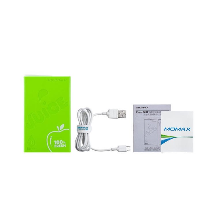 MOMAX iPower Juice+ 10000mAh 2.4A/1A Dual-USB External Power Bank for Smartphones & Tablets - Green-16