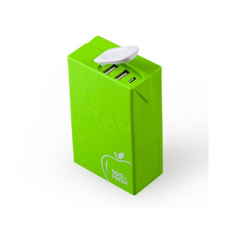 MOMAX iPower Juice+ 10000mAh 2.4A/1A Dual-USB External Power Bank for Smartphones & Tablets - Green-6