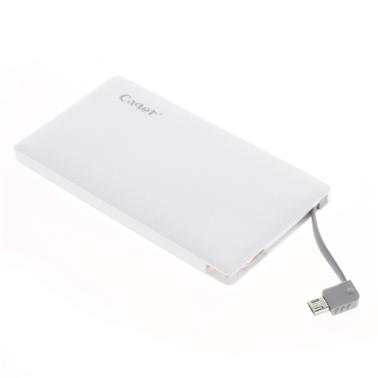 CAGER S6 Ultra Thin 4000mAh 1.5A Power Bank Backup Battery for iPhone Samsung HTC - White-5