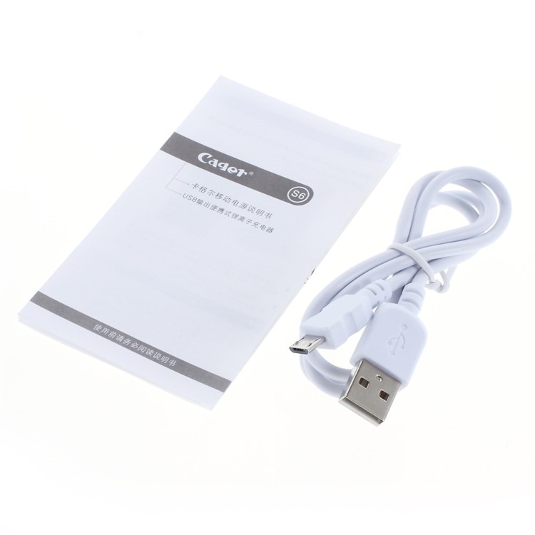 CAGER S6 Ultra Thin 4000mAh 1.5A Power Bank Backup Battery for iPhone Samsung HTC - White-8