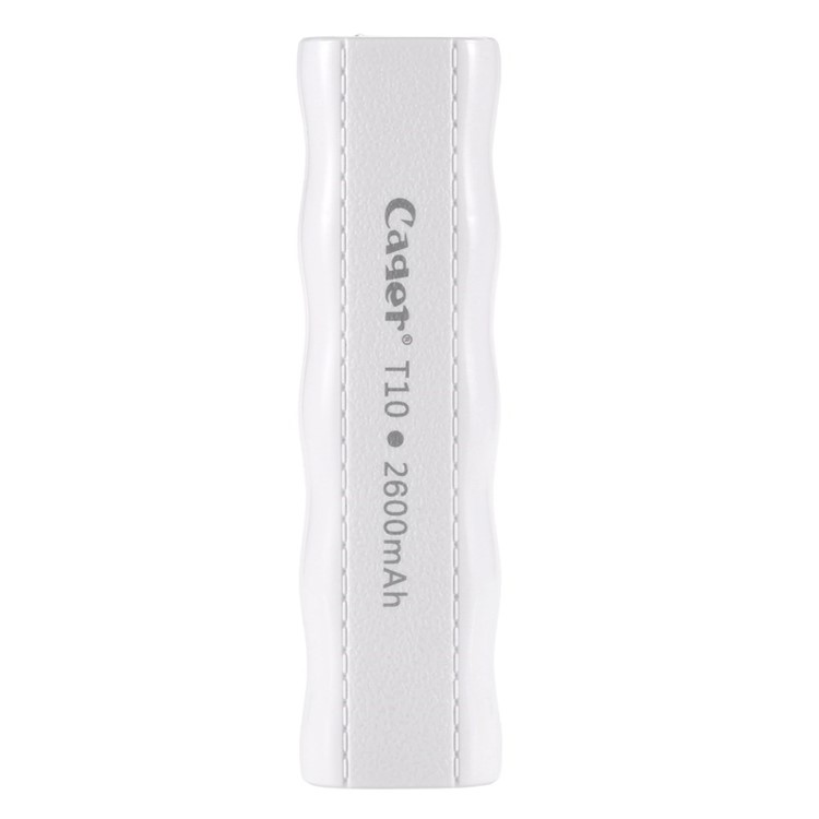 CAGER T10 2600mAh Power Bank Backup Battery for iPhone Samsung HTC Sony etc - White-2