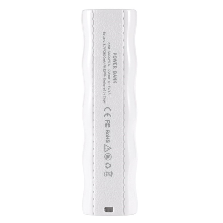 CAGER T10 2600mAh Power Bank Backup Battery for iPhone Samsung HTC Sony etc - White-3