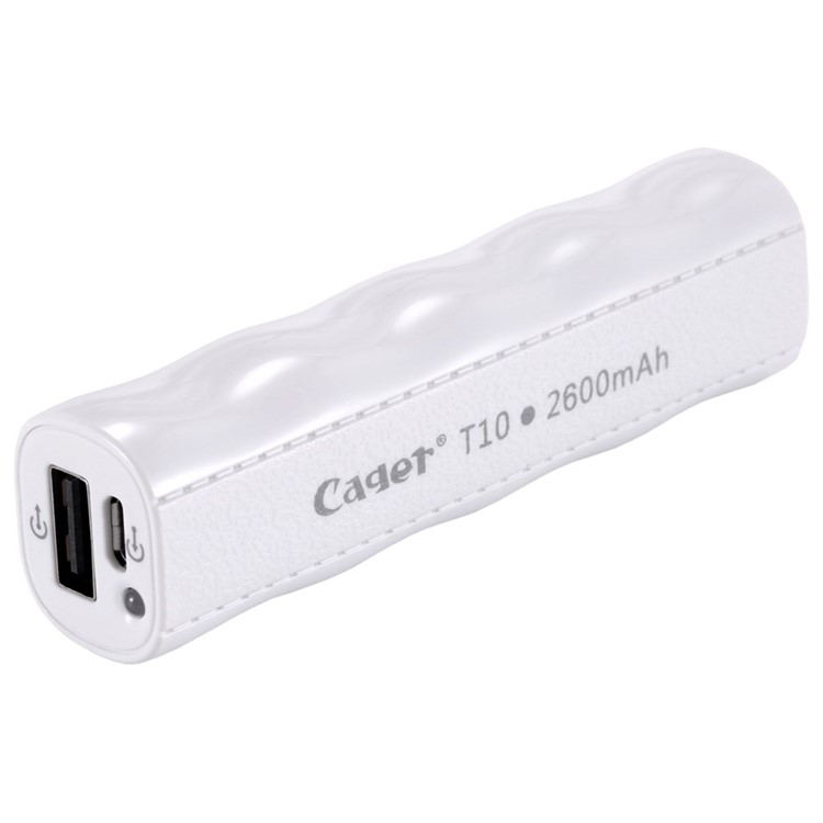 CAGER T10 2600mAh Power Bank Backup Battery for iPhone Samsung HTC Sony etc - White-5