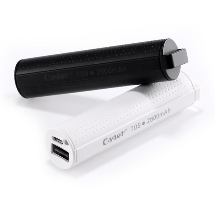 CAGER T09 2600mAh Portable Power Bank External Battery for iPhone Samsung HTC Etc - Black-11