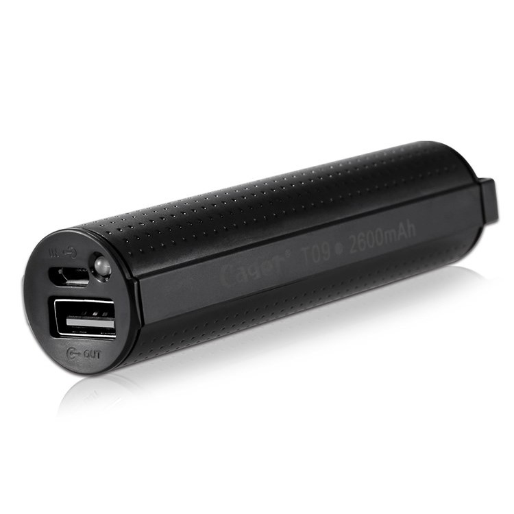 CAGER T09 2600mAh Portable Power Bank External Battery for iPhone Samsung HTC Etc - Black-6