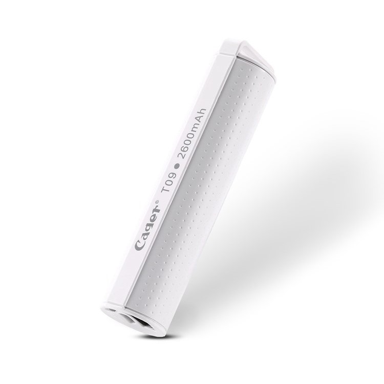 CAGER T09 2600mAh Portable Power Bank Backup Battery for iPhone Samsung HTC Etc - White-3