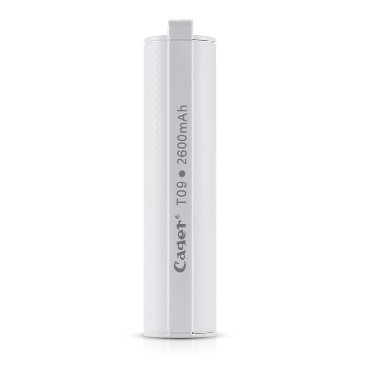 CAGER T09 2600mAh Portable Power Bank Backup Battery for iPhone Samsung HTC Etc - White-4
