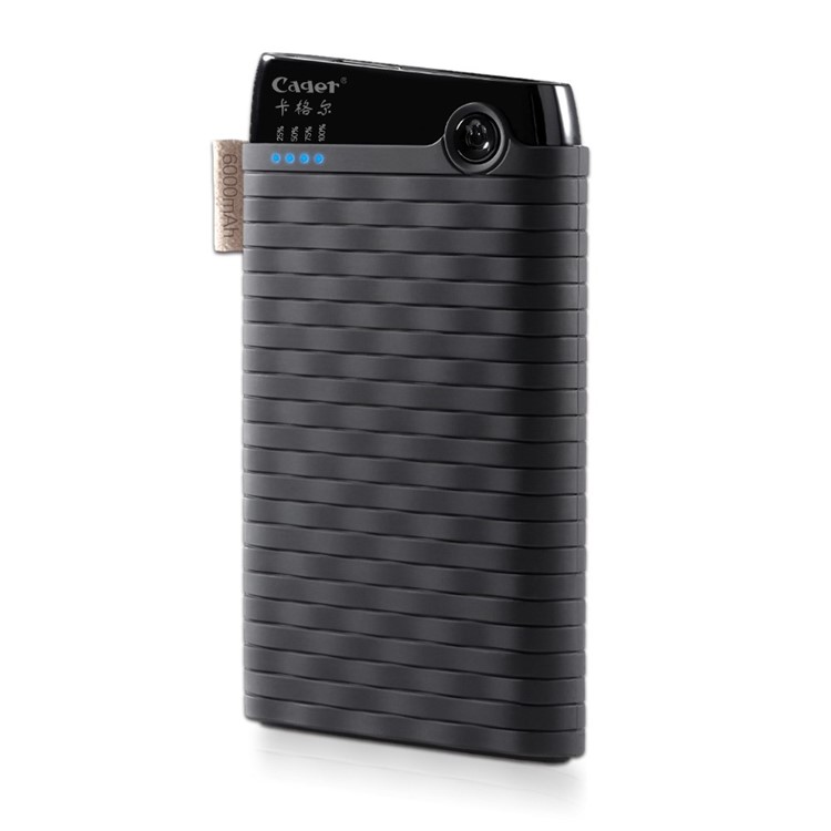 CAGER B089 6000mAh Woven Pattern Power Bank Battery Charger for iPhone Samsung Sony - Black-2