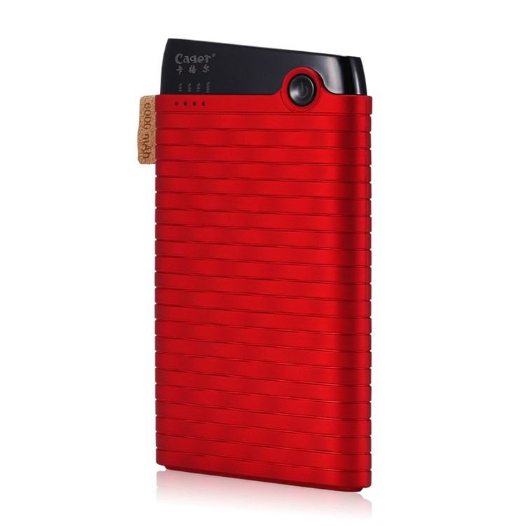CAGER B089 6000mAh Woven Pattern Battery Backup Charger Power Bank for iPhone Samsung Sony - Red-2