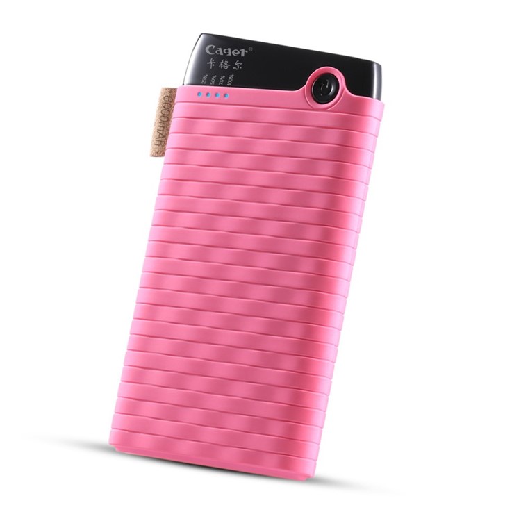 CAGER B089 6000mAh Woven Pattern Battery Charger Power Bank for iPhone Samsung Sony - Pink-3
