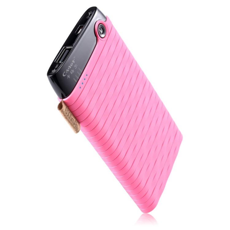 CAGER B089 6000mAh Woven Pattern Battery Charger Power Bank for iPhone Samsung Sony - Pink-4