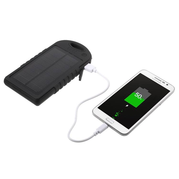 YD-T016 12000mAh Solar Charger External Battery Power Bank for iPhone Samsung LG HTC - Black-3