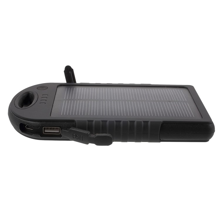 YD-T016 12000mAh Solar Charger External Battery Power Bank for iPhone Samsung LG HTC - Black-5