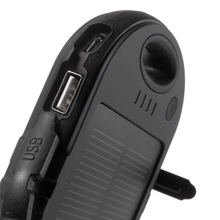 YD-T016 12000mAh Solar Charger External Battery Power Bank for iPhone Samsung LG HTC - Black-7