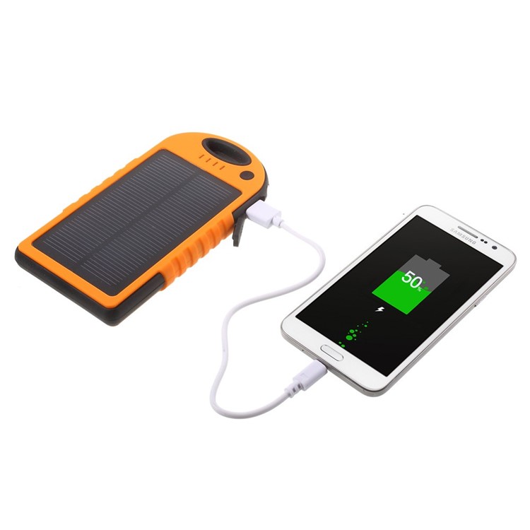 YD-T016 12000mAh Solar Charger External Battery Power Bank for iPhone Samsung LG HTC - Orange-3