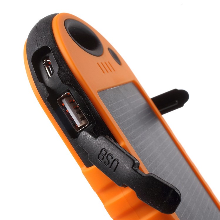 YD-T016 12000mAh Solar Charger External Battery Power Bank for iPhone Samsung LG HTC - Orange-8