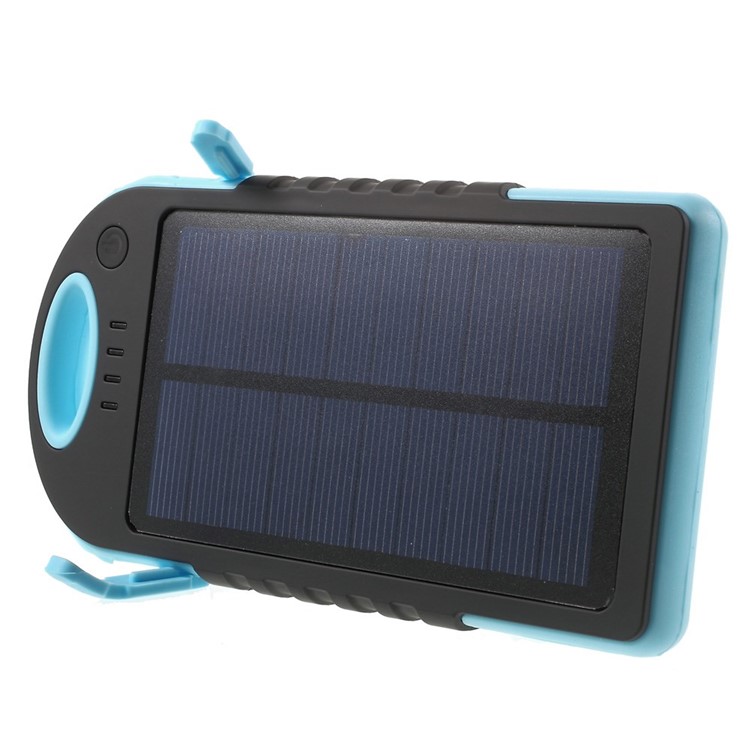 YD-T016 12000mAh Solar Charger External Battery Power Bank for iPhone Samsung LG HTC - Blue-5