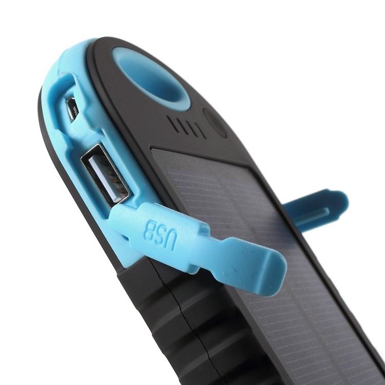 YD-T016 12000mAh Solar Charger External Battery Power Bank for iPhone Samsung LG HTC - Blue-7