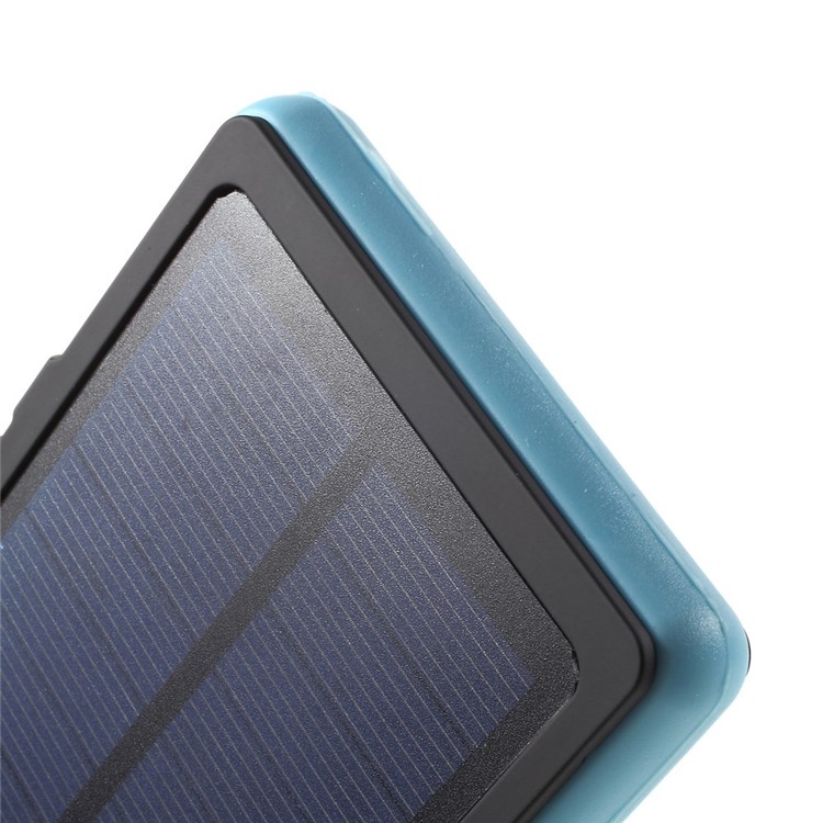 YD-T016 12000mAh Solar Charger External Battery Power Bank for iPhone Samsung LG HTC - Blue-8