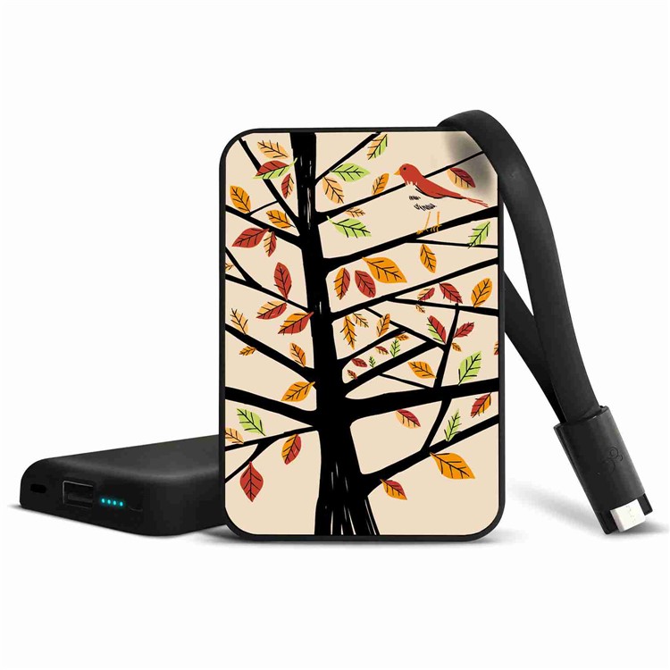 

5000 МАч 2.1A С Рисунком Внешняя Батарея Для Iphone Ipad Samsung И Т. Д. - Дерево И Птица, iPhone XS Max 6.5 inch