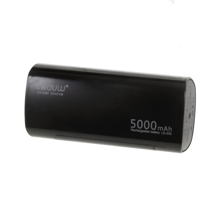 LEYOU LE-230 5000mAh Power Bank for iPhone Samsung LG HTC - Black-2