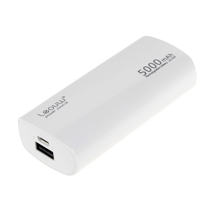 LEYOU LE-230 5000mAh External Power Bank for iPhone Samsung LG HTC - White-3