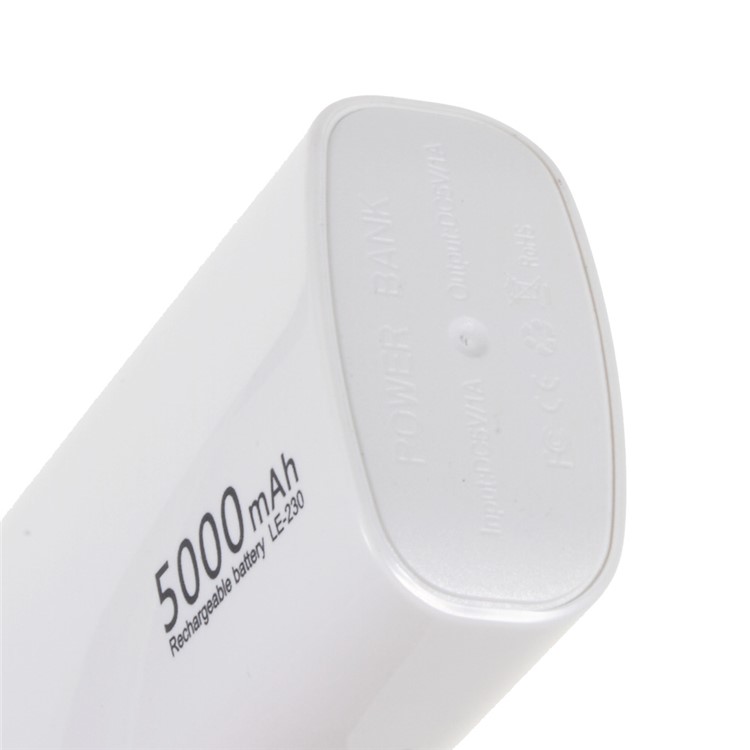 LEYOU LE-230 5000mAh External Power Bank for iPhone Samsung LG HTC - White-6