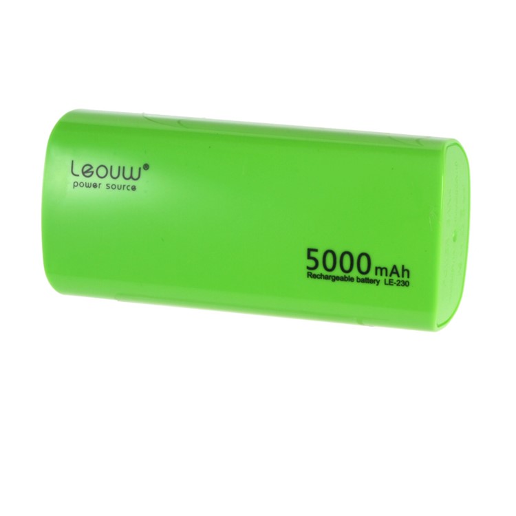 LEYOU LE-230 5000mAh External Power Bank for iPhone Samsung LG HTC - Green-2