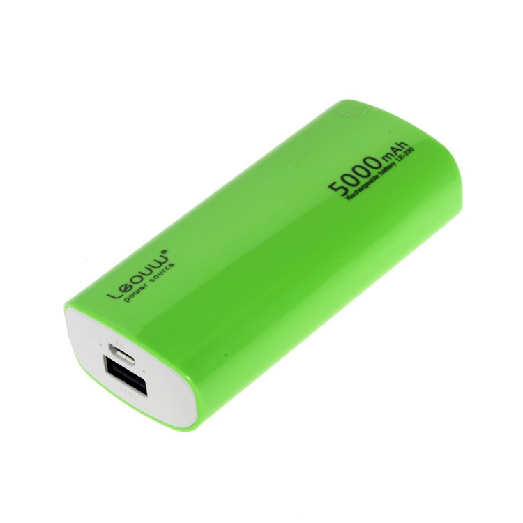 LEYOU LE-230 5000mAh External Power Bank for iPhone Samsung LG HTC - Green-3